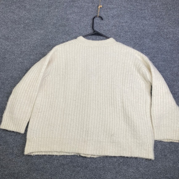 Jenni Kayne Everyday Cardigan Ivory Baby Alpaca Wool Knit Sweater S 274-7321-B21